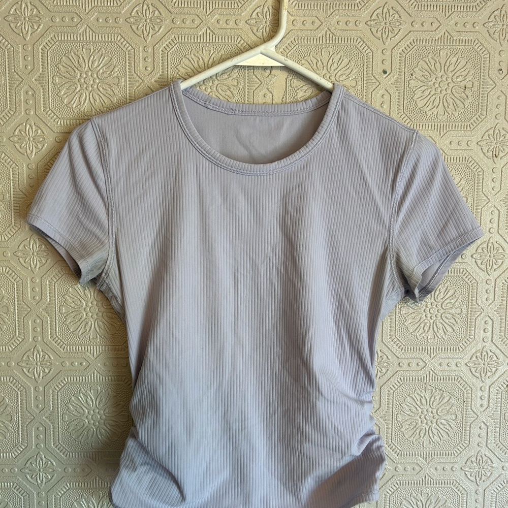 All it takes Lulu twist back Ribbed Tee - Light Lavender